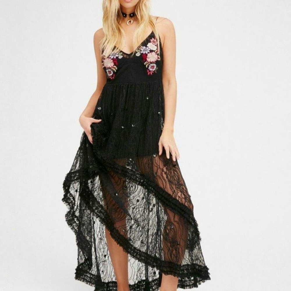Free People S Angel lace Dress Slip Embroidered